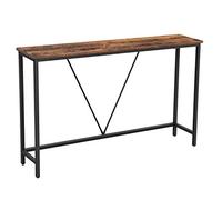 VASAGLE Table Console d'entrée avec Structure Stable en Acier, pour entrée, Salon, Chambre à Coucher, Style Industriel, Marron Vintage et Noir, Noir, 120 x 23 x 74 cm