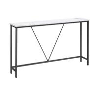 VASAGLE Table Console, Table d’Entrée, Bout de Canapé Fin pour Salon, Table de Couloir, Montage Facile, Blanc Marbré et Noir d'encre LNT020W01