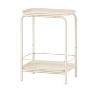 VASAGLE Table d’Appoint à 2 Niveaux, Petite Table Basse en Métal, avec Plateau, Style Moderne, Utilisation Intérieure et Extérieure, Salon, Chambre, Balcon, Blanc Crème LET243W01