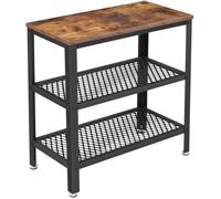 VASAGLE Table d'appoint, 60 x 30 x 60 cm, Style industriel, table console, 2 Étagères en maille, Marron rustique LET33BX