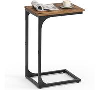 VASAGLE Table d'Appoint, Bout de Canapé, Table de Chevet en C, Plateau de Télévision, pour Salon, Chambre, Style Industriel, Marron Rustique et Noir LET350B01