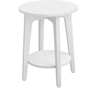 VASAGLE Table d'Appoint Salon, Bout de Canapé, Table de Chevet, avec Étagère du Bas, Style Moderne, Blanc LET283T14