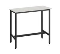 VASAGLE Table de Bar, Table Haute Fine, Table de Cuisine, Table de Salle à Manger, avec Cadre en Métal, 40 x 100 x 90 cm, Montage Facile, Style Industriel, Blanc Rustique et Noir d'encre LBT010B73