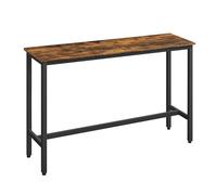 VASAGLE Table de Bar, Table Haute Fine, Table de Cuisine, Table de Salle à Manger, avec Cadre en Métal, 40 x 140 x 90 cm, Montage Facile, Style Industriel, Marron Rustique et Noir d'encre LBT140B01