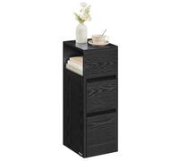 VASAGLE Table de Chevet, avec 2 Tiroirs et Compartiment Ouvert | Table de Nuit, Design Étroit, Chambre, Salon, Noir boisé, Collection KAILYN LET656B56
