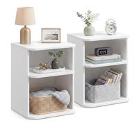 VASAGLE Table de Chevet, Snapsemble Montage Super Rapide, Lot de 2, Table d’Appoint à 3 Niveaux avec Rangement, Petite Table Basse, pour Chambre, Salon, 30 x 35 x 45 cm, Blanc Nuage LET123WE01-2J