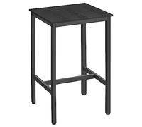 VASAGLE Table Haute, Table de Bar Carrée, Cadre en Acier, 60 x 60 x 92 cm, Montage Facile, pour Cuisine, Salon, Style Industriel, Ébène Noir et Noir LBT025B56