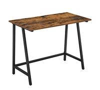 VASAGLE Table Informatique, Table d’Ordinateur, Cadre en Acier, Dessus de Table Rustique, Montage Facile, 50 x 100 x 75 cm, Style Industriel, Marron Rustique et Noir LWD40X