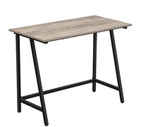 VASAGLE Table Informatique, Table d’Ordinateur, Cadre en Acier, Dessus de Table Rustique, Montage Facile, 50 x 100 x 75 cm, Style Industriel, Grège et Noir LWD040B02