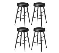 VASAGLE Tabouret de Bar, Lot de 4, Chaise de Cuisine, Hauteur Assise 63 cm | Haut, Style Moderne Mi-siècle, en PU avec Coutures, Montage Facile, Noir d'Encre, Collection EKHO