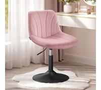 VASAGLE Tabouret de Coiffeuse, Chaise avec Dossier, Pivotant à 360° | Fauteuil pour Maquillage, Réglable en Hauteur, 43,0 x 46,5 x (65,5-77,5) cm, Rose bonbon, Collection TYRA LJB160SA01