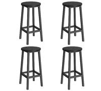 VASAGLE Tabourets de Bar, Ensemble de 2, Cadre en Acier, 32 x 32 x 64 cm | Chaises Hautes pour Cuisine et Îlot Central, Noir Boisé et Noir Mat, Collection BARNET