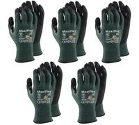 vasalat ATG Lot de 5 paires de gants de protection contre les coupures ATG Maxiflex Cut Taille 11 Gants de travail anti-coupures XXL