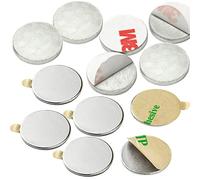 vasalat Lot de 12 aimants ronds plats en néodyme nickelé avec disques métalliques auto-adhésifs Ø 15 mm