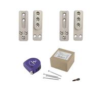 vasalat Lot de 2 connecteurs HVP pour charges lourdes - 25 x 80 x 12 mm - 2 connecteurs en bois invisibles - Idéal comme connecteur de poutre - Avec 50 vis Spax T-Star plus et 1 embout TX20
