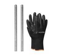 vasalat Lot de 2 tiges filetées M22, 1000 mm, galvanisées e résistance 8.8, tige filetée avec filetage extérieur DIN 976, barre en métal de qualité supérieure avec filetage