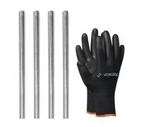 vasalat Lot de 4 tiges filetées M8, 1000 mm, galvanisées e résistance 8.8, tige filetée avec filetage extérieur DIN 976, barre en métal de qualité supérieure avec filetage