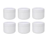 VASANA Lot de 6 flacons vides en plastique blanc anti-fuite - 250 ml - Récipient de rangement rond - Pour le maquillage et l'assaisonnement