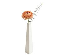 Vase à bourgeons en céramique Blanche - Grand Vase Conique à Tige Unique - Triangulaire décoratif pour la Maison - Centre de Table Floral pour Mariage et Bureau
