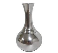 Vase à Fleurs à Poser ou Soliflore en Aluminium Argenté 9,5x9,5x16cm