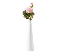 Vase à Fleurs Conique en céramique Blanc de 22 cm de Haut, Vase Fin à Tige Unique pour la Maison, Le Bureau, Le Mariage, Le Centre de Table, Le Salon, la décoration Florale Moderne et décorative