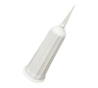 Vase à fleurs de cimetière avec piquet pointu, White | Comprend un seul porte-fleurs commémoratif, une base de placement pointue, un vase pour les arrangements de