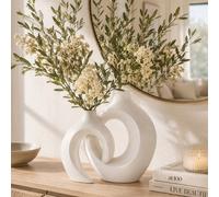 Vase à fleurs décoratif, vase sculptural blanc moderne, décoration de maison minimaliste nordique, vase d'art contemporain, accent décoratif Wabi Sabi, décoration de table de salon, pièce de style d'e