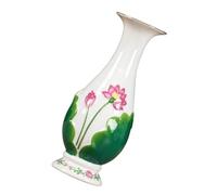 Vase à Fleurs en Céramique Lotus, Décoratif Compact pour Bureau | Style Simple et Moderne, Texture Soignée, pour Fleurs Artificielles ou Petits Bouquets, Chambre