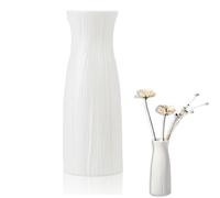 Vase À Fleurs en Plastique De Style Nordique Blanc | Petit Vase Deco Table Grand Vase Incassable Vases Floral Conique Élégants Décoration De Bureau Pour Mariage Salon