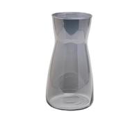Vase à Fleurs en Verre Transparent 20 cm de Haut Vase décoratif pour Herbe de la Pampa, Tulipes, orchidées, Roses, Fleurs séchées (Gris fumé)