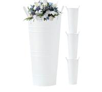 Vase À Fleurs Métallique,4 Pièces Hautes Décoratives Galvanisées De Style Rustique - Centre Table Mariage Décoratif,Convient pour Maison, Cuisine, Entrée, Chambre, Salon,