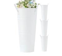 Vase À Fleurs Métallique - Ensemble de 4 Pièces Décoratives en Métal Galvanisé, Hauteur 11 cm | Centre Table Mariage Décoratif,Convient pour Maison, Cuisine, Entrée, Chambre, Salon,