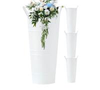 Vase À Fleurs Métallique - Ensemble de 4 Pièces Décoratives en Métal Galvanisé, Hauteur 11 cm - Décoration pour Bureau Style Bar à Fleurs - pour Fête Mariage Étagères Entrée Chambre À Coucher