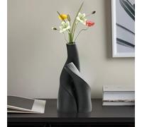 Vase à Fleurs Noir et Blanc de Forme spéciale, Vase Double Moderne Simple pour Fleurs, vases Doubles détachables entrelacés pour la décoration de la Maison, centres de Table(Noir)