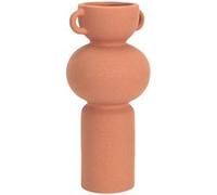 HOME DECO FACTORY - HD9100 Vase en Céramique Terracotta avec Anse - Design Moderne et Élégant - Conçu pour Bouquets ou Décoration Intérieure - Dimensions 25,5 x 11,5 x 11,5 cm - Couleur Orange