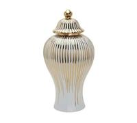 Vase avec Couvercle Brillant Décoration, Or, S | Élégant, Urne avec Couvercle, Raffiné, pour Entrée, Table