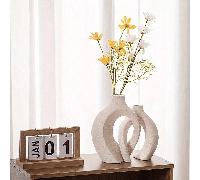 Vase blanc de style nordique moderne avec un design de spirale complexe, parfait pour la décoration de la maison, du bureau ou de l'entrée, idéal pour les fleurs séchées et la verdure, excellent cadea