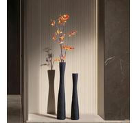 Vase blanc élancé, convient pour les fleurs de balai ; vase élancé minimaliste moderne, convient pour le sous-sol, le salon, la décoration de la maison Vase étroit 1, grand noir,Vase élancé 1, petit b