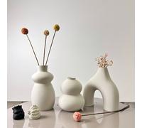 Vase bohème pour la décoration de la maison, vase moderne de style nordique minimaliste rond, pour les étagères, vase bohème esthétique en forme de donut pour le salon, vase de style pour la table d'e