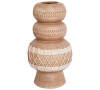 Vase Boho en Magnésium à Fleurs Intérieur Extérieur Brun Clair Almiros