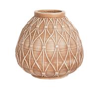 Vase Boho en Magnésium à Fleurs Intérieur Extérieur Marron Clair Domokos