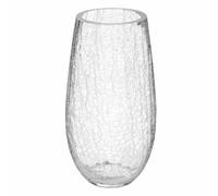 Atmosphera - Vase bombé - Verre craquelé - H27 cm