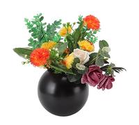 Vase Boule, 8.2×12×14cm Petit Vase Rond de Style Nordique en Acier Inoxydable, Vase Design pour Mariages Événements Décoration Arrangements Décoration de Bureau ou de Maison(Noir Mat)