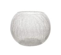 Vase boule craquelé transparent en verre