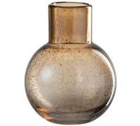 Vase Boule Design en Verre "Goulot" 19cm Marron Marron G