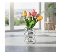 Vase Boule Disco, Vase Miroir argenté Scintillant de 6 Pouces, Pot de Fleur Unique, Porte-Crayon Table décorations Bureau à Domicile