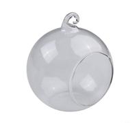 Vase boule en verre borosilicate transparent avec large ouverture pour plantes grasses, bougies chauffe-plat, bougies à suspendre, jardin, mariage, fête de Noël, décoration d'intérieur, 8 cm, 10 cm
