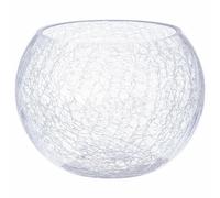 Atmosphera - Vase Boule - Verre craquelé - H15 cm
