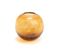 Vase boule Paillette ambre 15 cm - - Orange - Verre