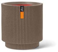 Vase, CAPI EUROPE Groove NL Cylindre, 36 x 38 cm, Taupe chaud